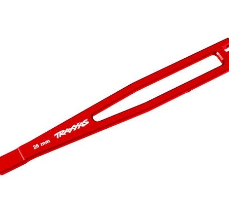 Sujeción de batería, aluminio 6061-T6 (anodizado rojo)