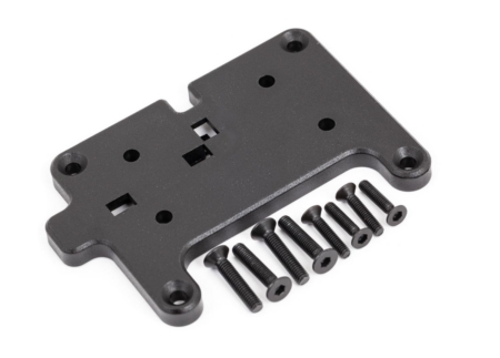 Placa de montaje, cabrestante/CCS de 3 x 15 mm (4)/CCS de 2,5 x 12 mm (4) (compatible con TRX-6 Ultimate RC Hauler)