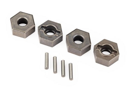 Cubos de rueda, hexagonales de 12 mm (acero), de alta resistencia extrema (4)/pasador de 2 x 9,8 mm (4) (para usar con el kit de actualización n.° 9080 y ejes de 6 mm)