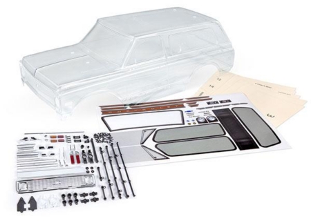 Carrocería, Chevrolet Blazer (1972) (transparente, requiere pintura) (incluye parrilla, espejos laterales, molduras laterales, manijas de las puertas, limpiaparabrisas, calcomanías, máscaras de ventanas)