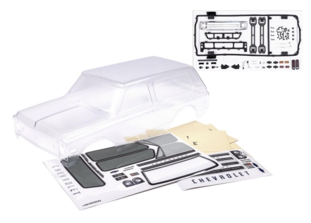 Carrocería, Chevrolet Blazer (1969) (transparente, requiere pintura)/calcomanías/máscaras de ventanas (incluye parrilla, espejos laterales, manijas de las puertas, limpiaparabrisas, montaje sin clip, herrajes) (requiere guardabarros interiores n.° 8072X)