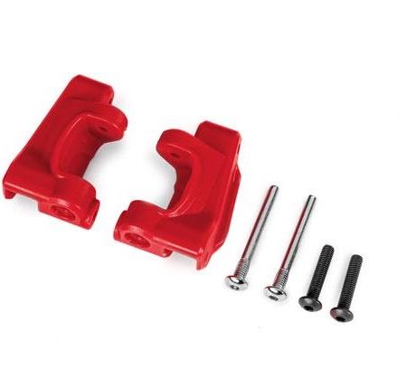 Bloques de ruedas (cubos en C), de alta resistencia extrema, rojos (izquierdo y derecho) / Pasadores de bisagra de 3 x 26 mm (2) / BCS de 3 x 15 mm (2) (para usar con el kit de actualización n.° 9182)