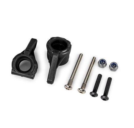 Bloques de dirección, extremadamente resistentes, negros (izquierdo y derecho) / Pasadores de bisagra de 3 x 26 mm (2) / BCS de 3 x 15 mm (2) (para usar con el kit de actualización n.° 9180, 9181, 9182)