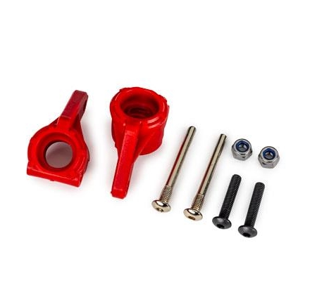 Bloques de dirección, extremadamente resistentes, rojos (izquierdo y derecho) / Pasadores de bisagra de 3 x 26 mm (2) / BCS de 3 x 15 mm (2) (para usar con el kit de actualización n.° 9180, 9181, 9182)