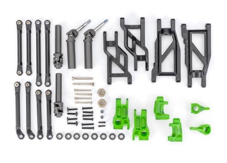 Kit de mejora de suspensión y transmisión externa, extremadamente resistente, verde (compatible con Rustler 2WD o Stampede 2WD)