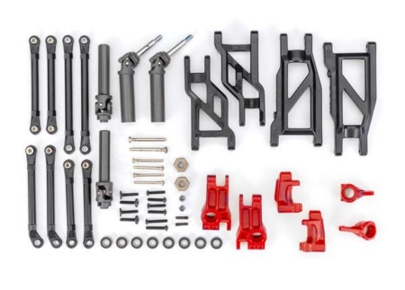 Kit de mejora de suspensión y transmisión externa, extremadamente resistente, rojo (compatible con Rustler 2WD o Stampede 2WD)