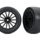 Neumáticos y ruedas, ensamblados, pegados (ruedas negras de múltiples radios, neumáticos slick ultra anchos de 2.0", insertos de espuma) (trasero) (2)