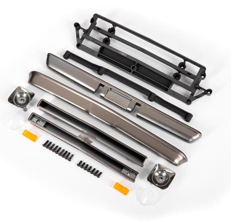 Accesorios de carrocería, Chevrolet C10, cromo negro satinado (incluye parrilla (superior e inferior), carcasas de faros (izquierdo y derecho), parachoques (delantero y trasero), retenedores de montaje y hardware)