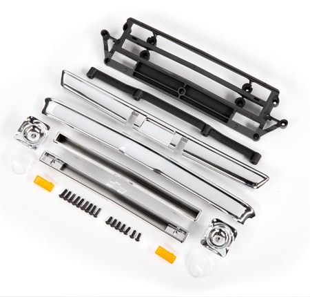Accesorios de carrocería, Chevrolet C10, cromados (incluye parrilla (superior e inferior), carcasas de faros (izquierdo y derecho), parachoques (delantero y trasero), retenedores de montaje y herrajes)