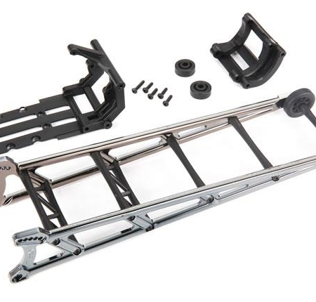 Barra anti-caballito, cromada negra (ensamblada)/soporte para barra anti-caballito