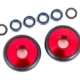 Ruedas, barra anti-caballito, aluminio 6061-T6 (anodizado rojo) (2)/ rodamientos de bolas de 5x8x2,5 mm (4)/ juntas tóricas (2)/ 5x8x0,3 mm TW (2)