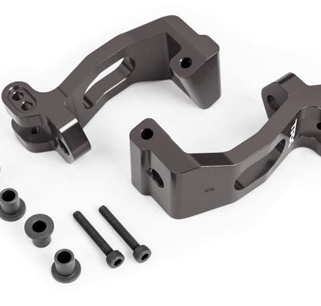 BLOQUES DE RUEDAS (CUBOS C), ALUMINIO 6061-T6 (ANODIZADO EN TITANIO OSCURO), IZQUIERDO Y DERECHO/ BUJES DE PERNO REY (4)