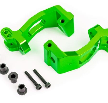 BLOQUES DE RUEDAS (CUBOS C), ALUMINIO 6061-T6 (ANODIZADO EN VERDE), IZQUIERDO Y DERECHO/ BUJES DE PERNO REY (4)