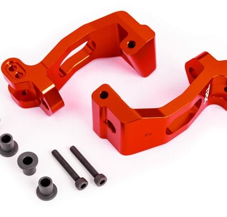 BLOQUES DE RUEDAS (CUBOS C), ALUMINIO 6061-T6 (ANODIZADO EN ROJO), IZQUIERDO Y DERECHO/ BUJES DE PERNO REY (4)