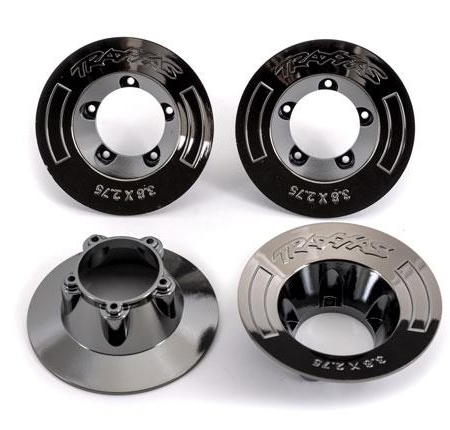 Tapacubos, cromado negro (4) (compatible con ruedas n.° 9572)