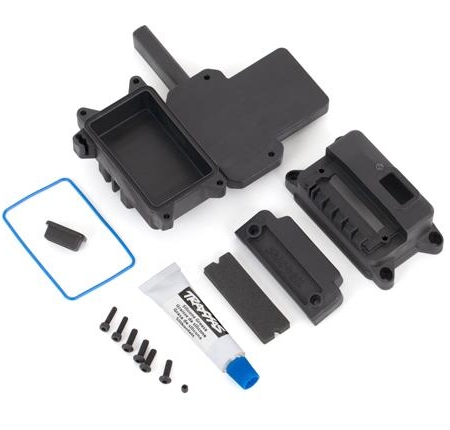 Caja, receptor (sellado) con soporte ESC/cubierta de caja del receptor/tapón de acceso/almohadillas de espuma/grasa de silicona/2,5 x 10 CS (2)/3 x 10 BCS (1)