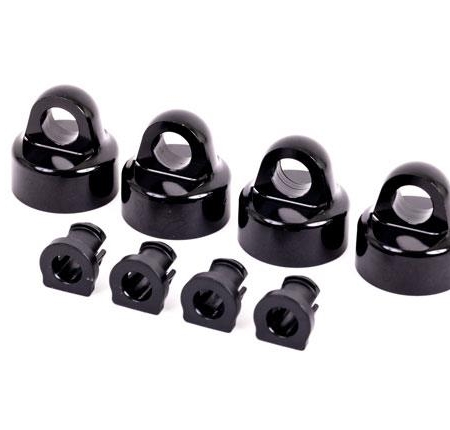 Tapas de amortiguador, aluminio (anodizado negro), amortiguadores GTX (4)/ espaciadores (4) (para Sledge)
