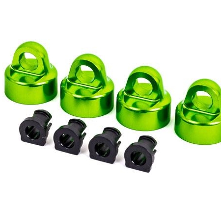 Tapas de amortiguador, aluminio (anodizado verde), amortiguadores GTX (4)/espaciadores (4) (para Sledge)