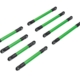 Juego de enlaces de suspensión, aluminio 6061-T6 (anodizado verde) (incluye enlaces inferiores delanteros de 5 x 53 mm (2), enlaces superiores delanteros de 5 x 46 mm (2), enlaces inferiores o superiores traseros de 5 x 68 mm (4))