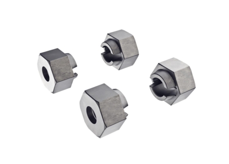 Cubos de rueda, hexagonales de 7 mm (acero) (4) / pasadores de eje (4)