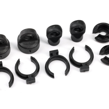 Tapa de amortiguador (2)/percha de resorte (2)/extremo de varilla (2)/espaciador de precarga de resorte (4)