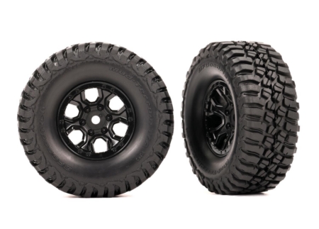 Neumáticos y ruedas, ensamblados (ruedas negras 1.0, neumáticos BFGoodrich Mud-Terrain T/A KM3 2.2x1.0) (2)