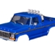 Carrocería, camioneta Ford F-150 (1979), completa, azul (incluye parrilla, espejos laterales, manijas de las puertas, barra antivuelco, limpiaparabrisas, moldura lateral y montaje sin clip) (requiere parachoques delantero y trasero n.° 9834)