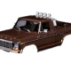 Carrocería, camioneta Ford F-150 (1979), completa, marrón (incluye parrilla, espejos laterales, manijas de las puertas, barra antivuelco, limpiaparabrisas, moldura lateral y montaje sin clip) (requiere parachoques delantero y trasero n.° 9834)