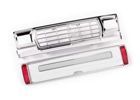 Parrilla delantera/panel del portón trasero (blanco, requiere pintura)/lentes LED (traseras, izquierda y derecha) (sin ensamblar) (se adapta a la carrocería n.° 9812)