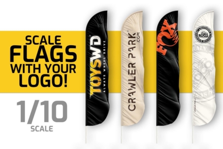 ToysWD Crawler Park: Bandera personalizada a escala 1/10 con tu logotipo (cantidad mínima 50)