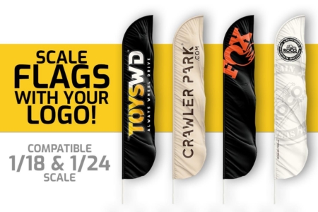 ToysWD Crawler Park: Bandera personalizada a escala 1/18 y 1/24 con tu logotipo (cantidad mínima de 50)
