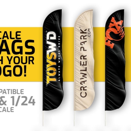 ToysWD Crawler Park: Bandera personalizada a escala 1/18 y 1/24 con tu logotipo (cantidad mínima de 50)
