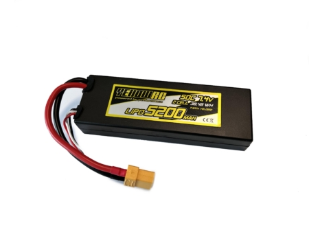Batería LiPo RC amarilla de 5200 mAh, 7,4 V, 2S, 50 C, carcasa rígida XT90 YEL2652