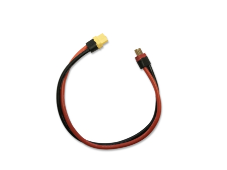 Cable de carga amarillo RC XT60 hembra a Deans de 12 AWG y 300 mm