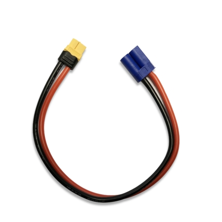 Cable de carga amarillo RC XT60 hembra a EC5 de 12 AWG y 300 mm