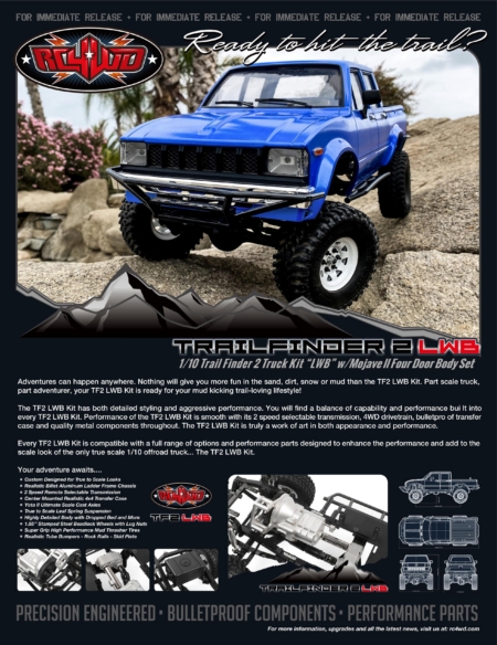 Kit de camión RC4WD Trail Finder 2 LWB con carrocería de cuatro puertas Mojave II (Z-K0058)