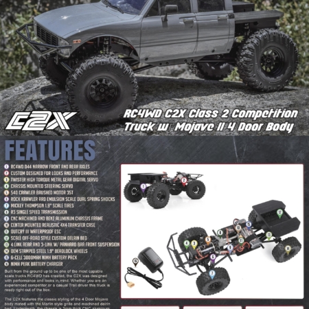 Camión de competición RC4WD C2X Clase 2 con carrocería Mojave II de 4 puertas (Z-RTR0042)