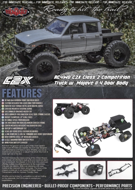 Camión de competición RC4WD C2X Clase 2 con carrocería Mojave II de 4 puertas (Z-RTR0042)