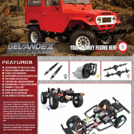Camión RC4WD Gelande II RTR con carrocería Cruiser (rojo) (Z-RTR0047)