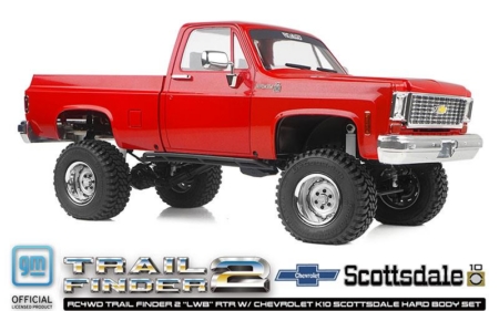 RC4WD Trail Finder 2 LWB RTR con carrocería rígida Chevrolet K10 Scottsdale (versión roja)
