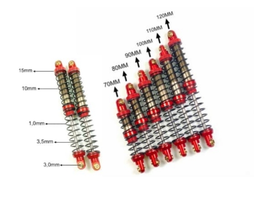 Amortiguadores Absima Slim de aluminio de 90mm (2pcs) 2330024