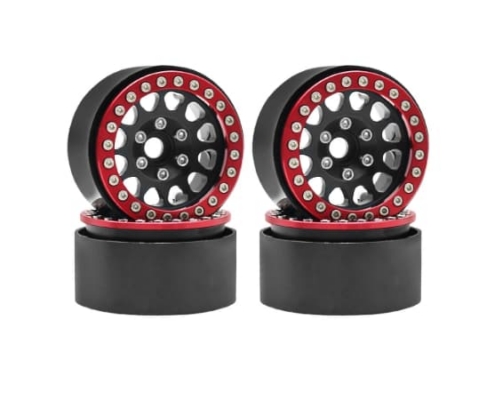 Llantas aluminio Beadlock Negro/Rojo 1.9" Crawler (4pcs)