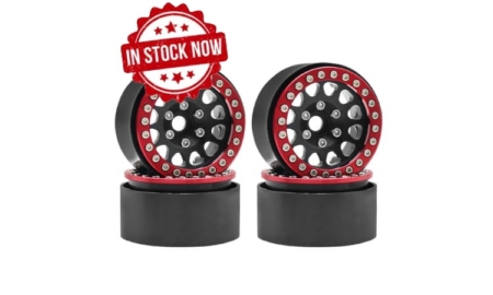 Llantas aluminio Beadlock Negro/Rojo 1.9" Crawler (4pcs)