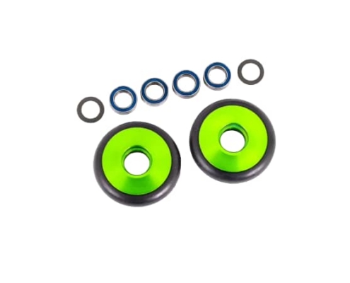 Ruedas y rodamientos para barra de aluminio Verde Traxxas TRX9461G