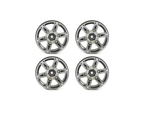 Llantas Fastrax 1.9 de aluminio beadlock 6 radios en Gris (4pcs) FAST0146BK
