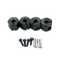 Hexágonos 10mm de aluminio Negro para 1:10 (4pcs)