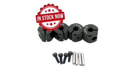 Hexágonos 10mm de aluminio Negro para 1:10 (4pcs)