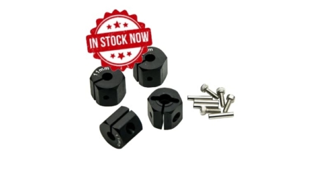 Hexágonos 11mm de aluminio Negro para 1:10 (4pcs)