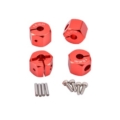 Hexágonos 12mm de aluminio Rojo para 1:10 (4pcs)