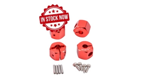 Hexágonos 12mm de aluminio Rojo para 1:10 (4pcs)